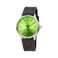 Panova 40mm - Lime Green on Leather Strap