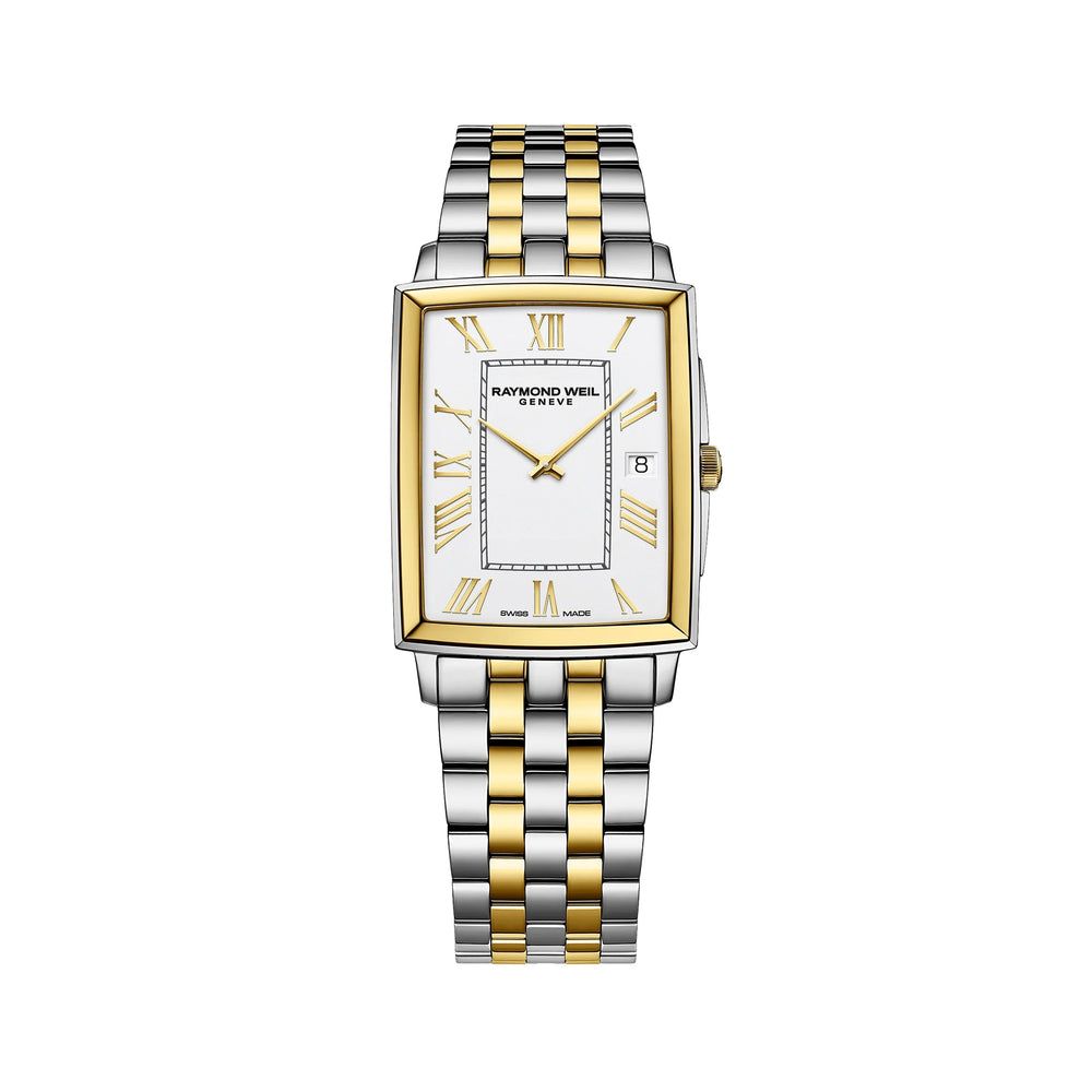 Toccata Square Yellow Gold Two-Tone 37mm - White on Bracelet
