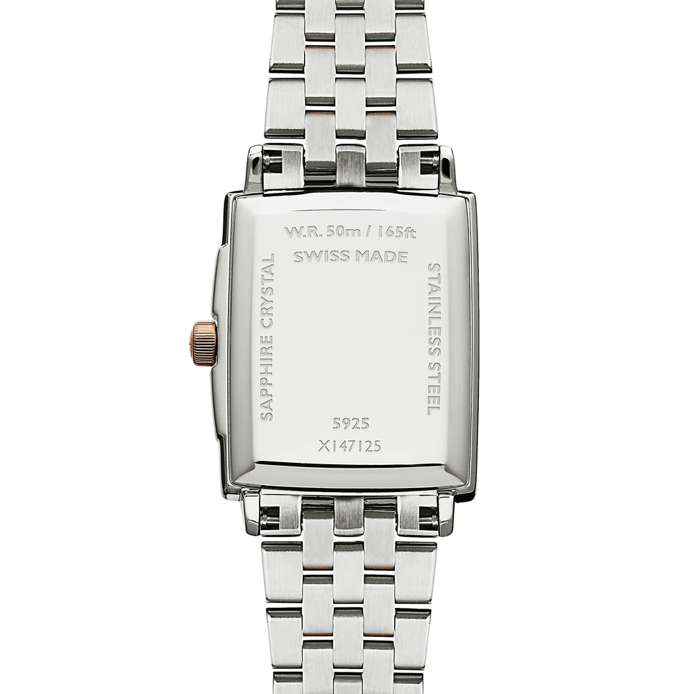 Toccata Square Rose Gold Two-Tone 28mm - White, Mother-of-Pearl w/ Diamonds on Bracelet