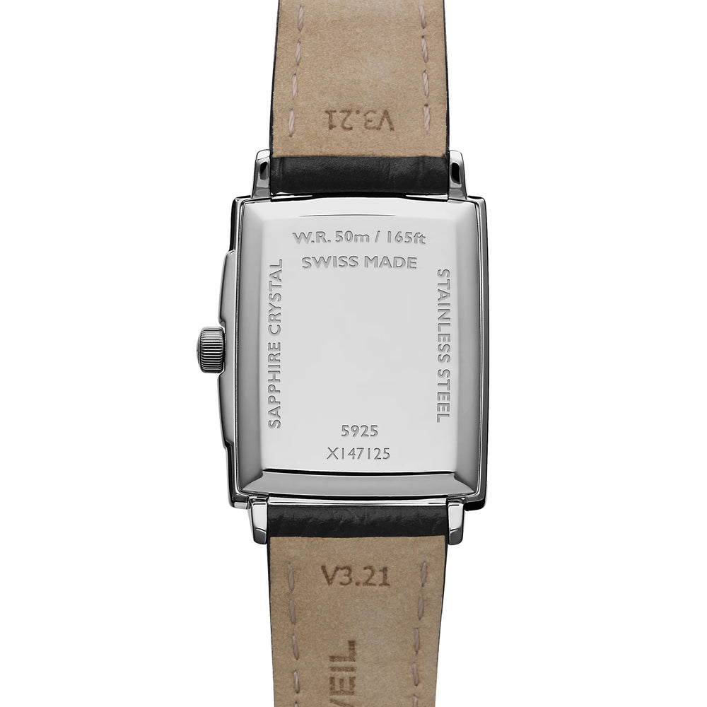 Toccata Square 28mm - White on Leather Strap