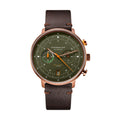 Hamburg Quartz Chronograph Dark Green Dial 42mm on Vintage Mocha Strap