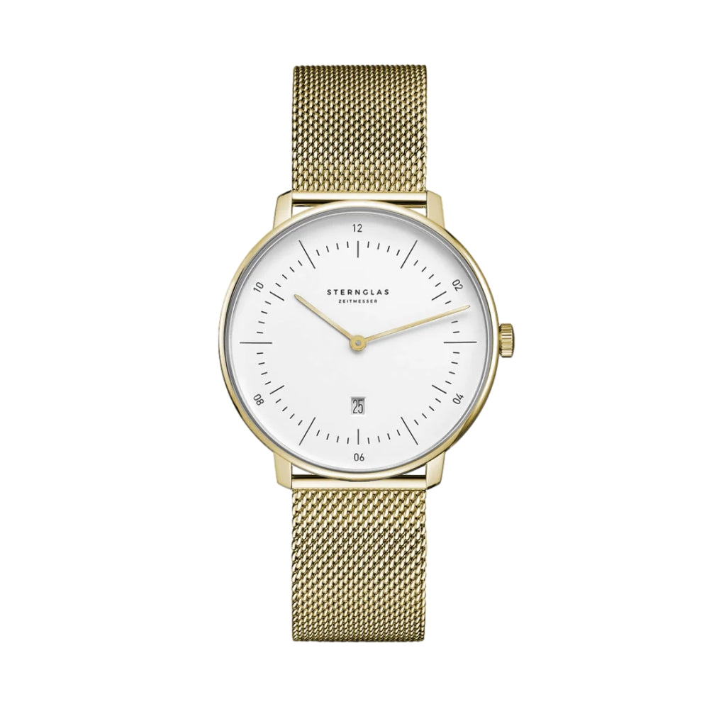 Naos XS Quartz Gold PVD 33mm - White on Bracelet