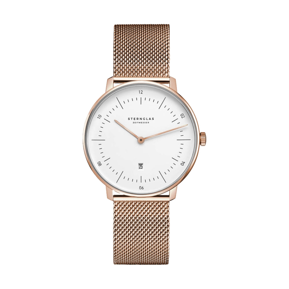 Naos XS Quartz Rose Gold PVD 33mm - White on Bracelet