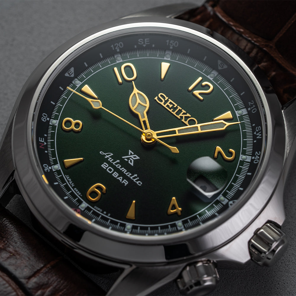 SPB121 Prospex Land 39.5mm - Green on Leather Strap