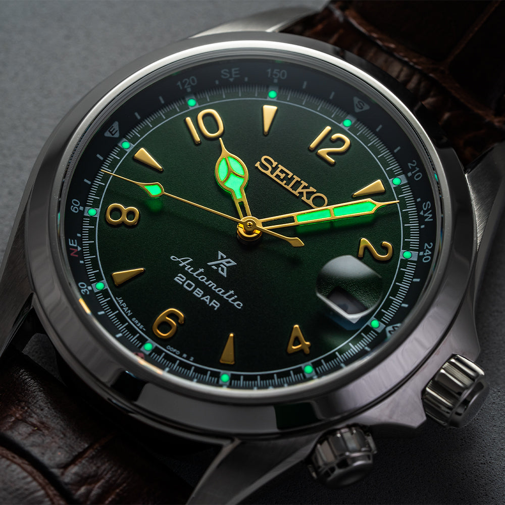 SPB121 Prospex Land 39.5mm - Green on Leather Strap