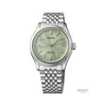 Seiko Presage Classic 38mm green dial watch on stainless steel bracelet