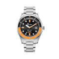 Matic S 39.5mm - Black, Orange Bezel on Bracelet