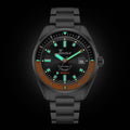 Matic S 39.5mm - Black, Orange Bezel on Bracelet