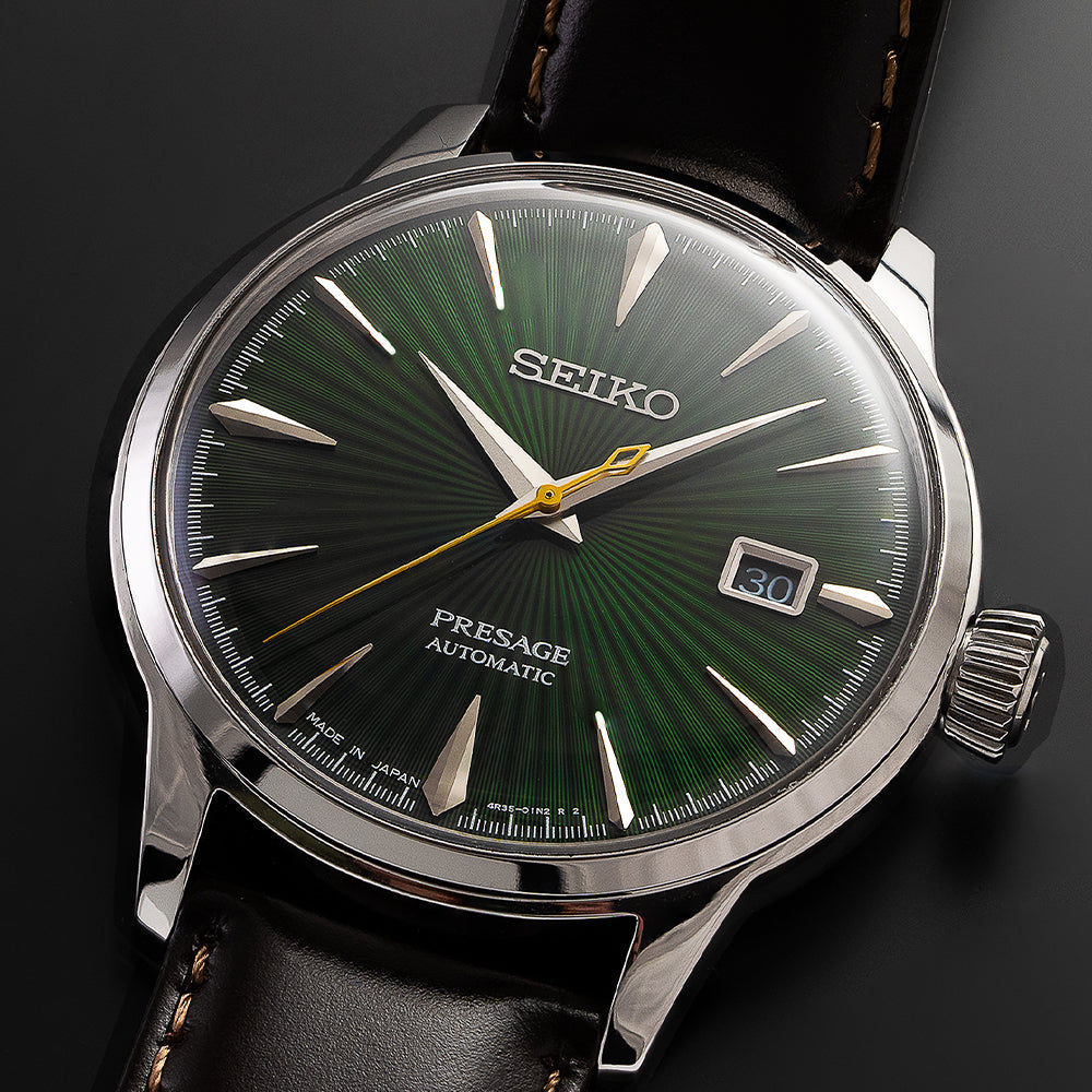SRPD37 Presage Cocktail Time 40.5mm - Green on Leather Strap