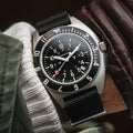 Pilot's Navigator with Date & Tritium 41mm - Black on Nylon Strap