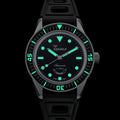 Sub-37 Legend 37mm - Black on Rubber Strap