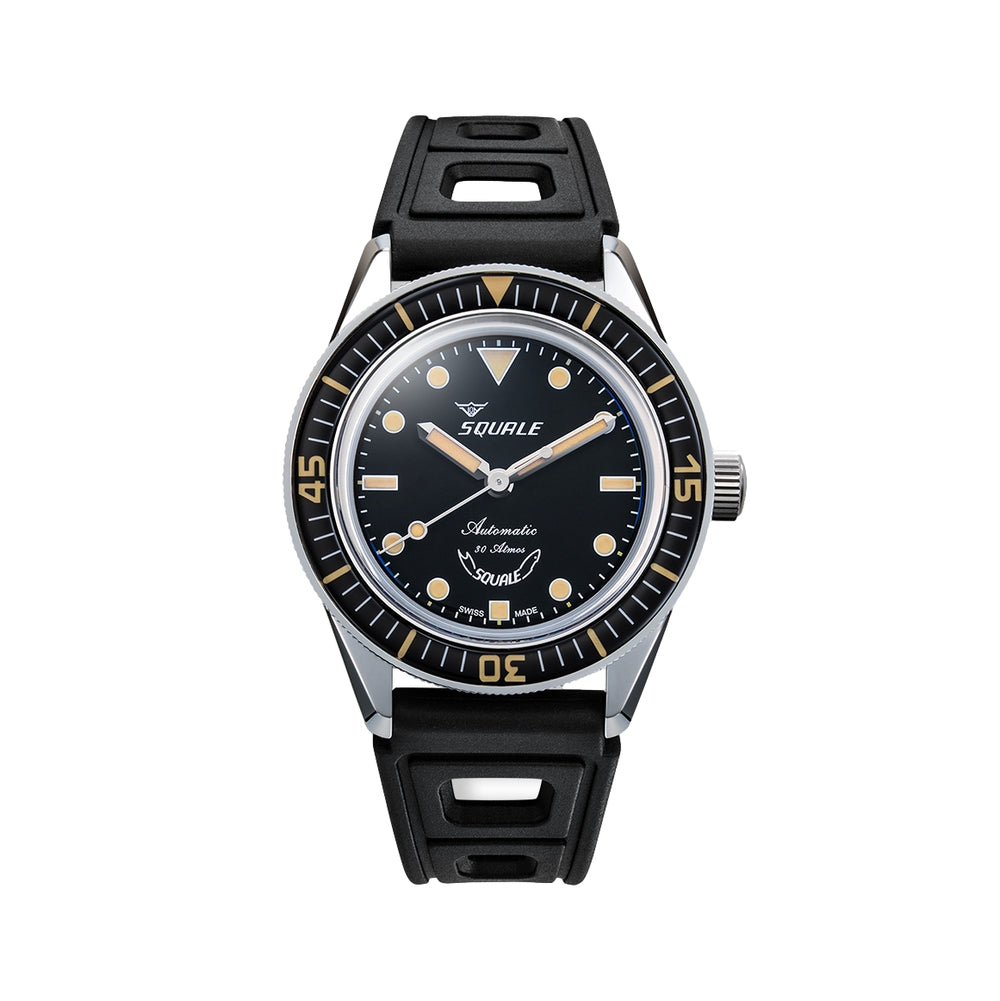 Sub-37 Legend 37mm - Black on Rubber Strap