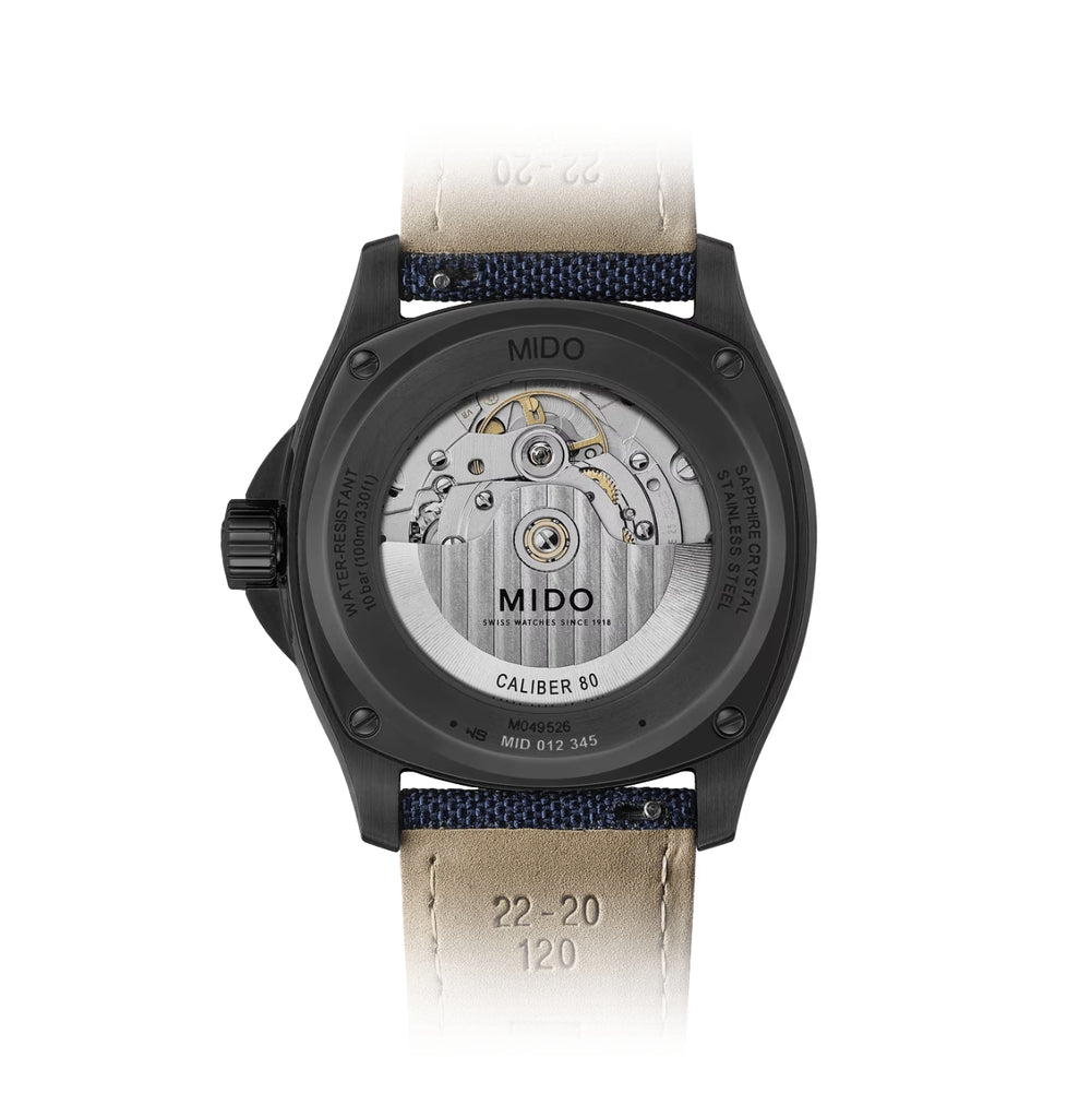 Multifort TV Big Date Black PVD Automatic 40mm - Blue on Fabric Strap