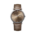 Villeret Extraplate 40mm -  Brown Gold on Leather Strap
