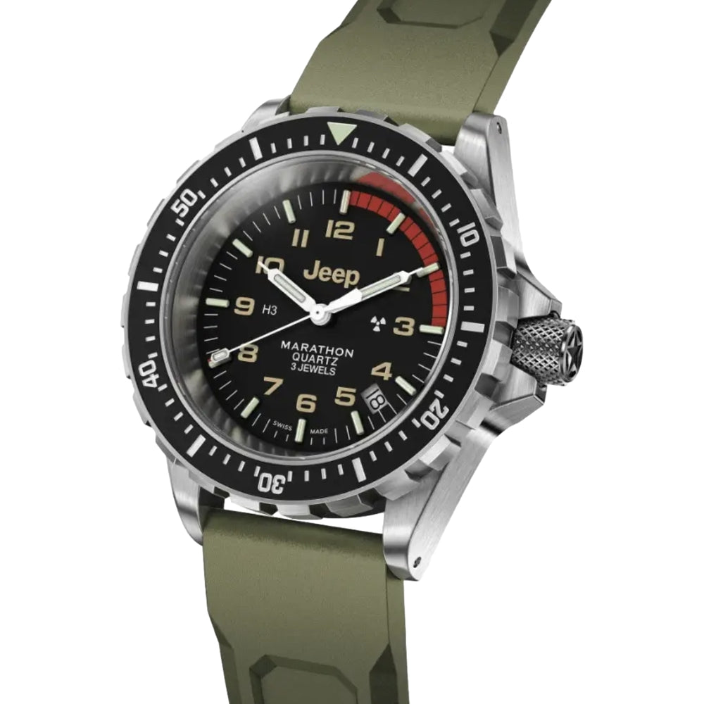 TSAR Diver's Quartz Jeep Rubicon 41mm - Black on Rubber Strap