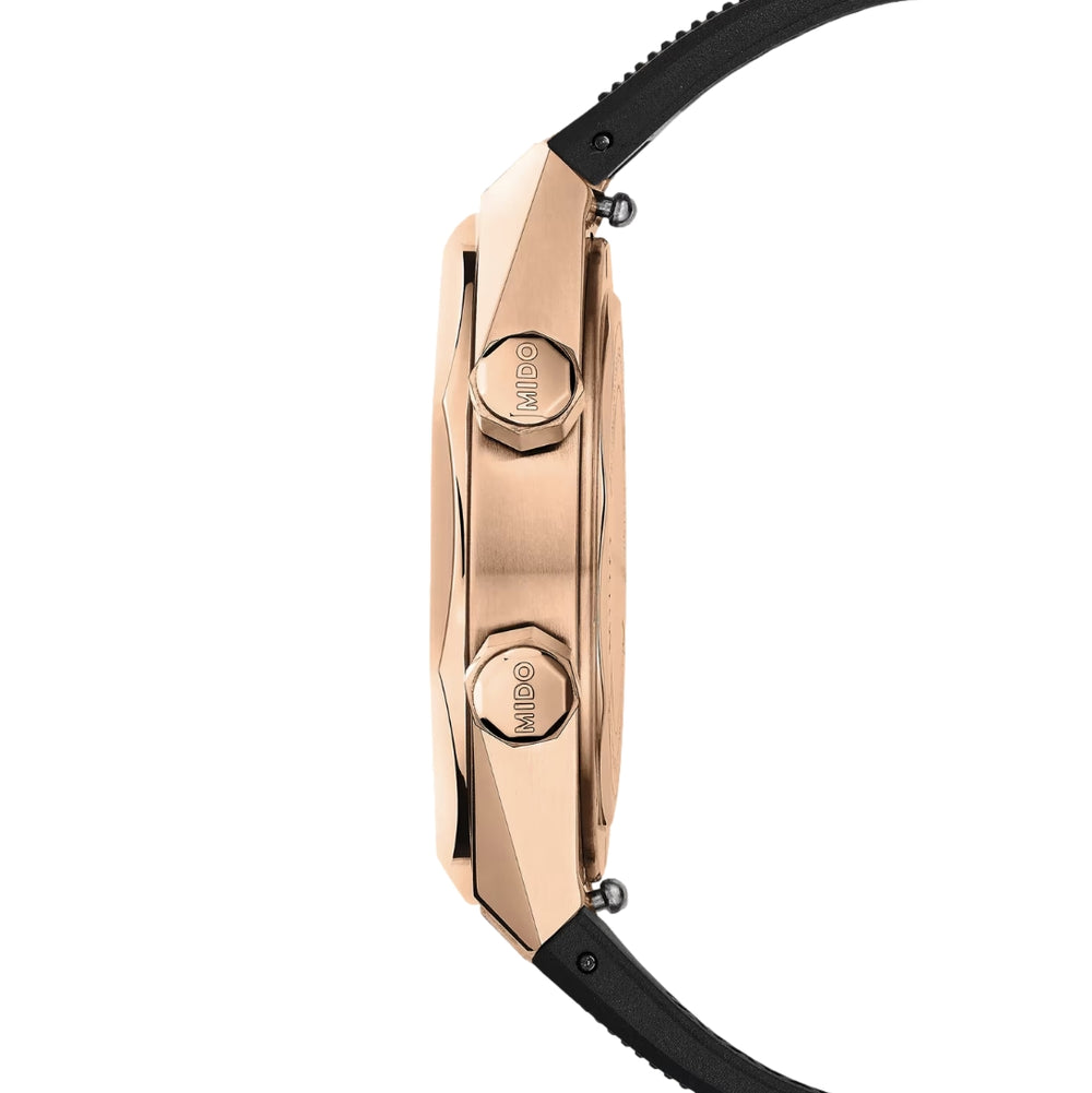 Multifort 8 Two Crowns Automatic Gold-Tone 40mm - Black on Rubber Strap