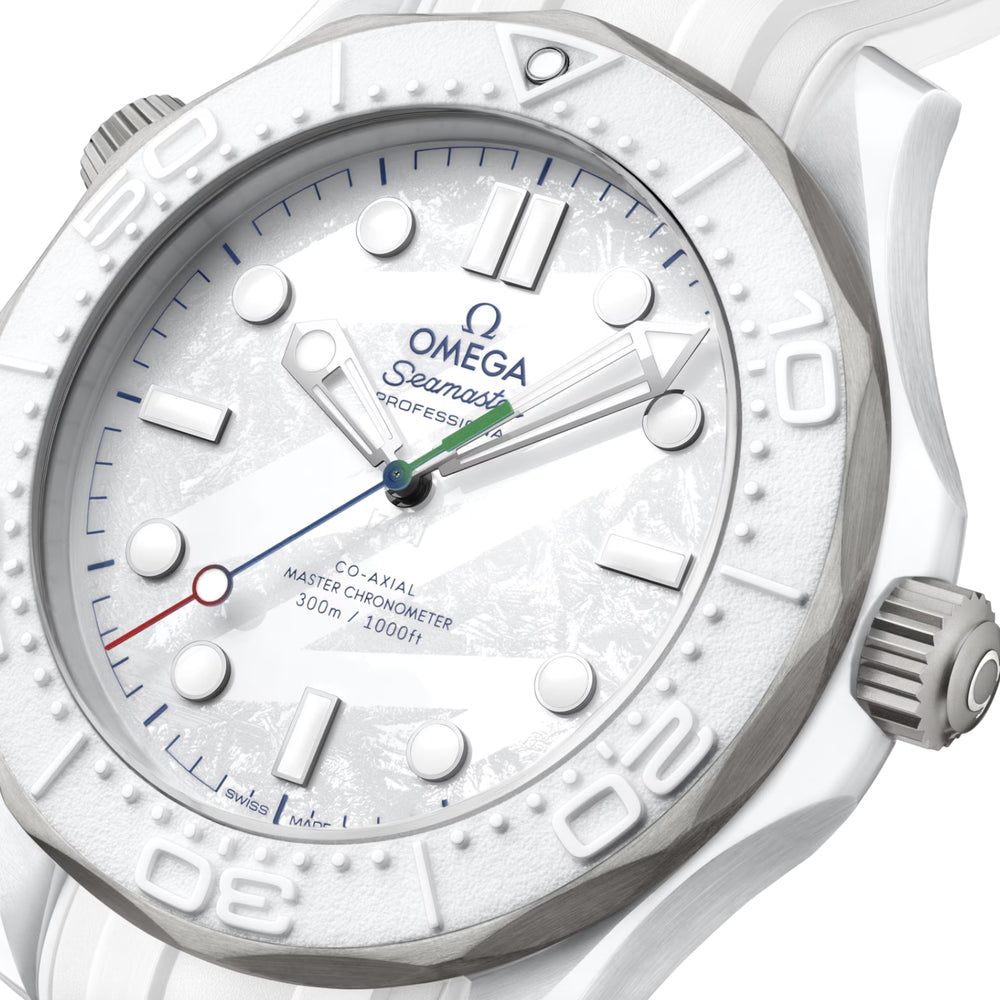 Seamaster Diver 300M Paralympic Milano Cortina 2026 43.5mm - White on Rubber Strap