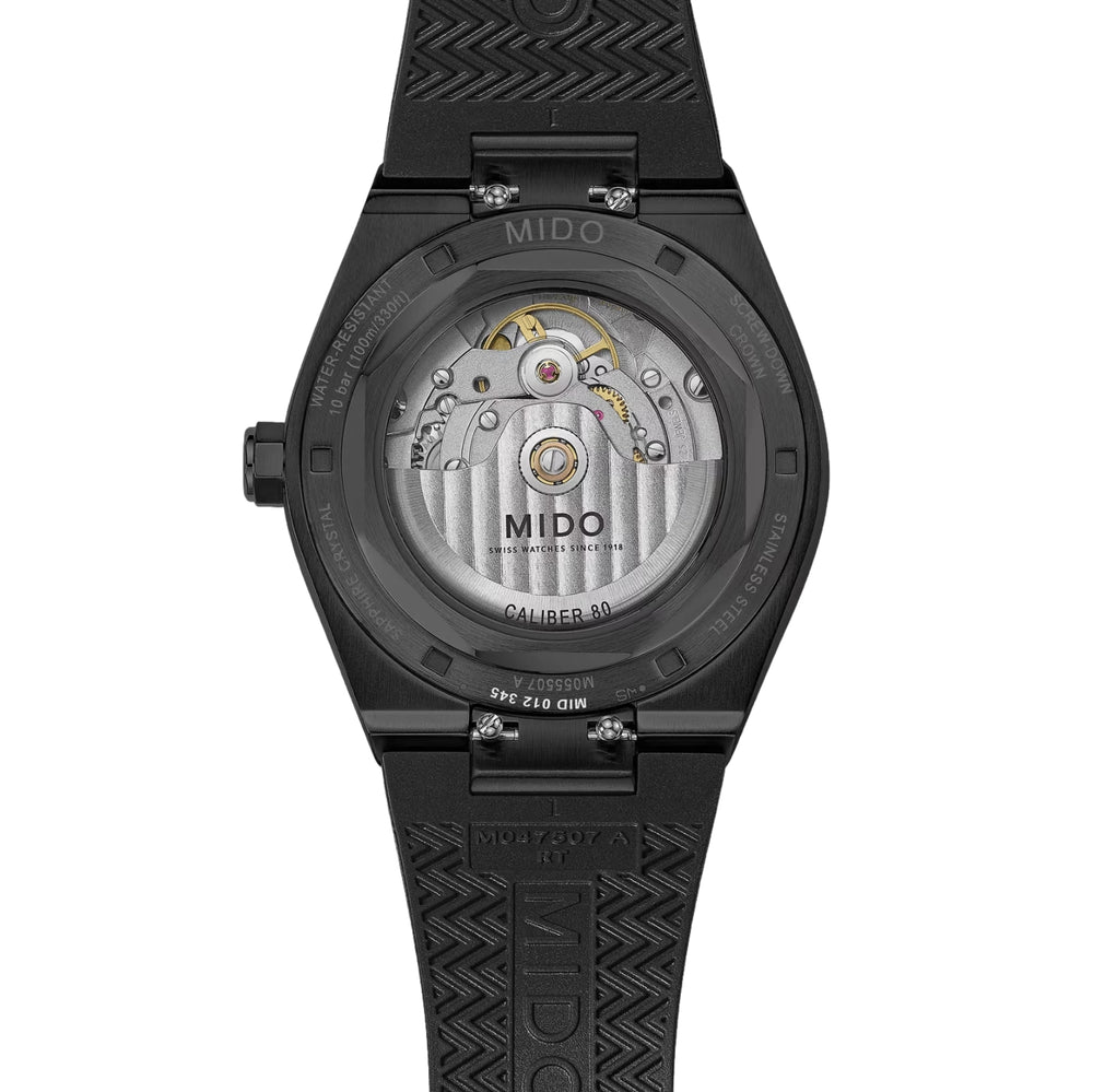 Multifort 8 One Crown Black PVD 40mm - Black on Rubber Strap