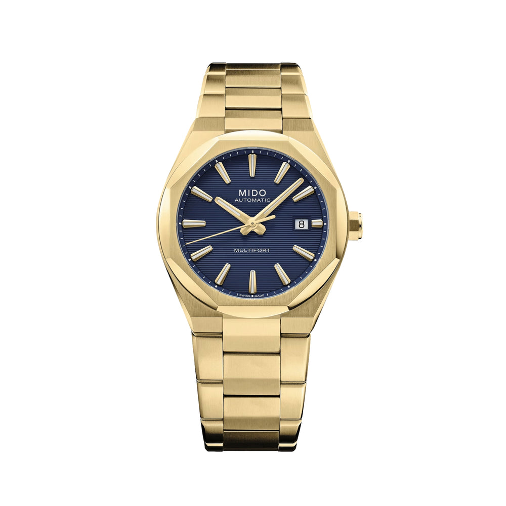 Multifort 8 One Crown Gold-Tone PVD 40mm - Blue on Bracelet