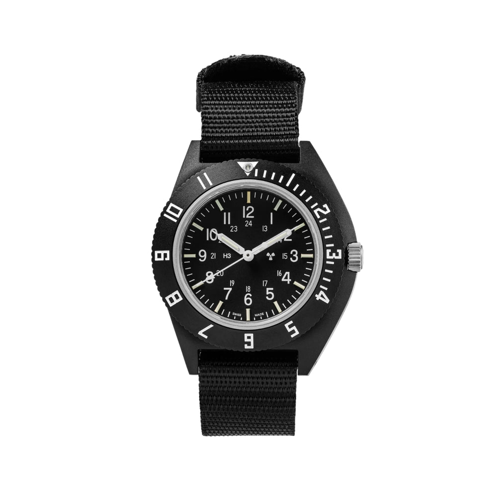 Standard-Issue Tritium Pilot's Quartz Type II NAV 41mm - Black on Fabric Strap