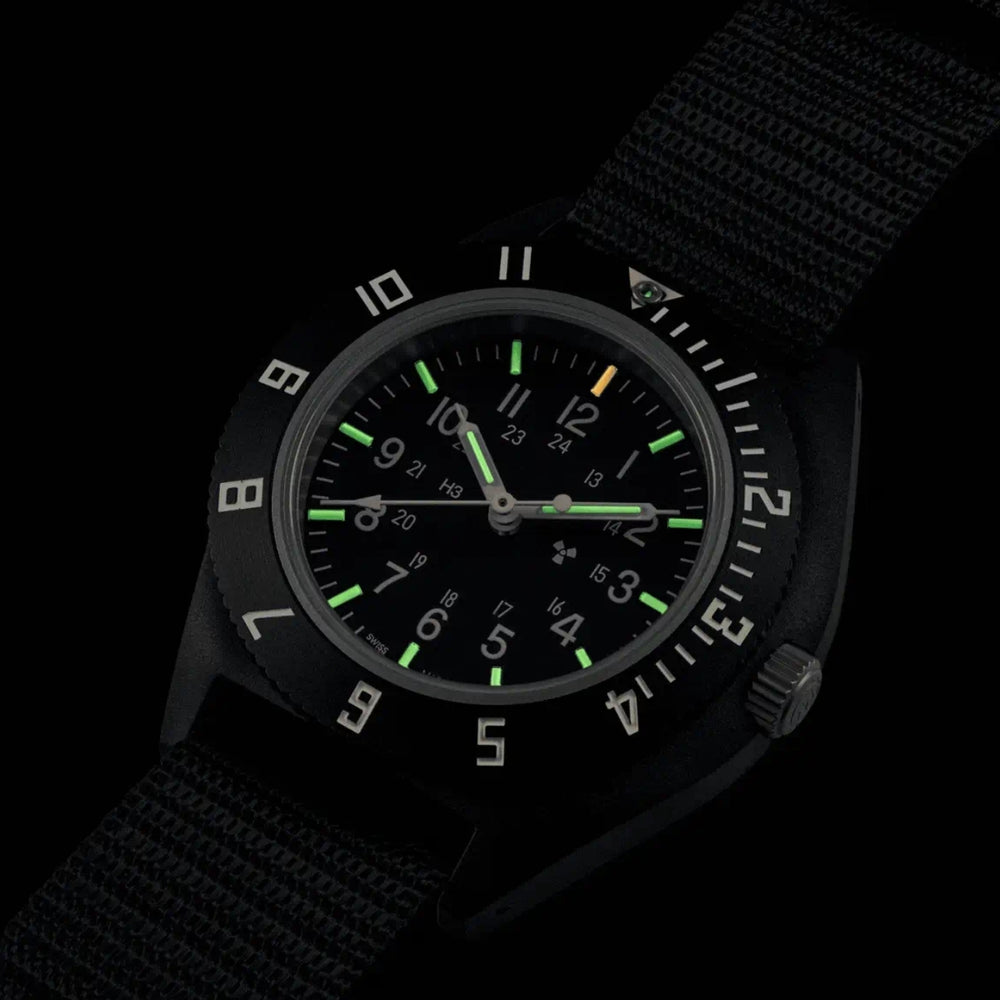 Standard-Issue Tritium Pilot's Quartz Type II NAV 41mm - Black on Fabric Strap