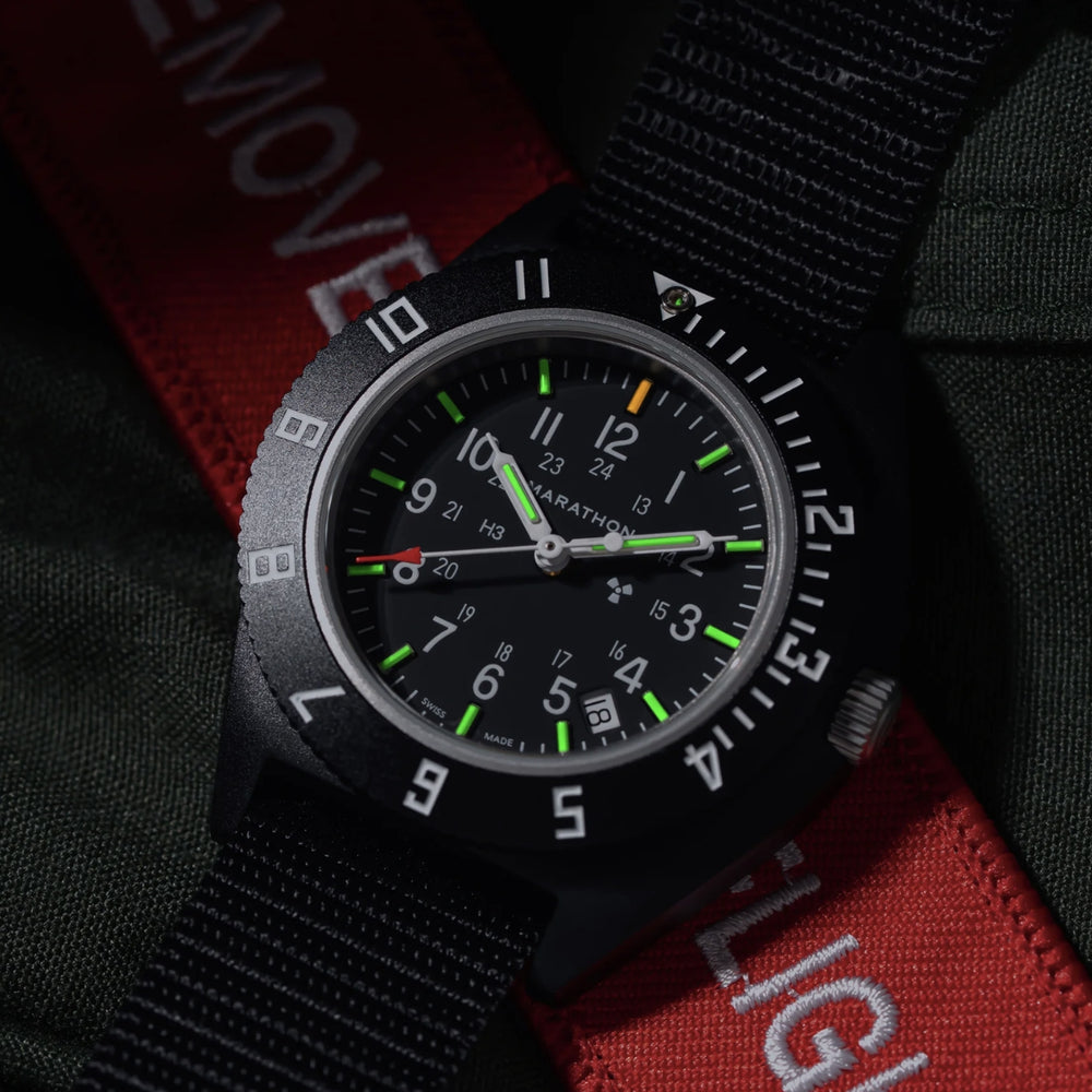 Standard-Issue Tritium Pilot's Quartz Type II NAV-D 41mm - Black on Fabric Strap