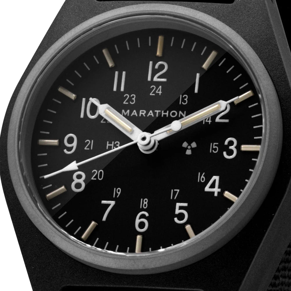 GPM Standard-Issue Tritium Field Mechanical Type II 34mm - Black on Fabric Strap