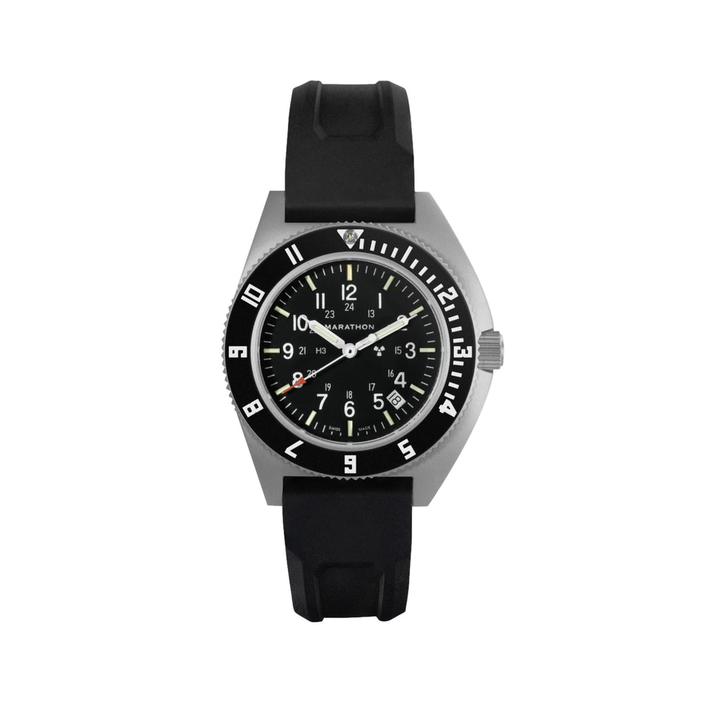 SSNAV-D Standard-Issue Tritium Pilot's Quartz Type II 41mm - Black on Rubber Strap