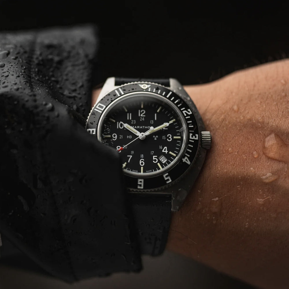 SSNAV-D Standard-Issue Tritium Pilot's Quartz Type II 41mm - Black on Rubber Strap