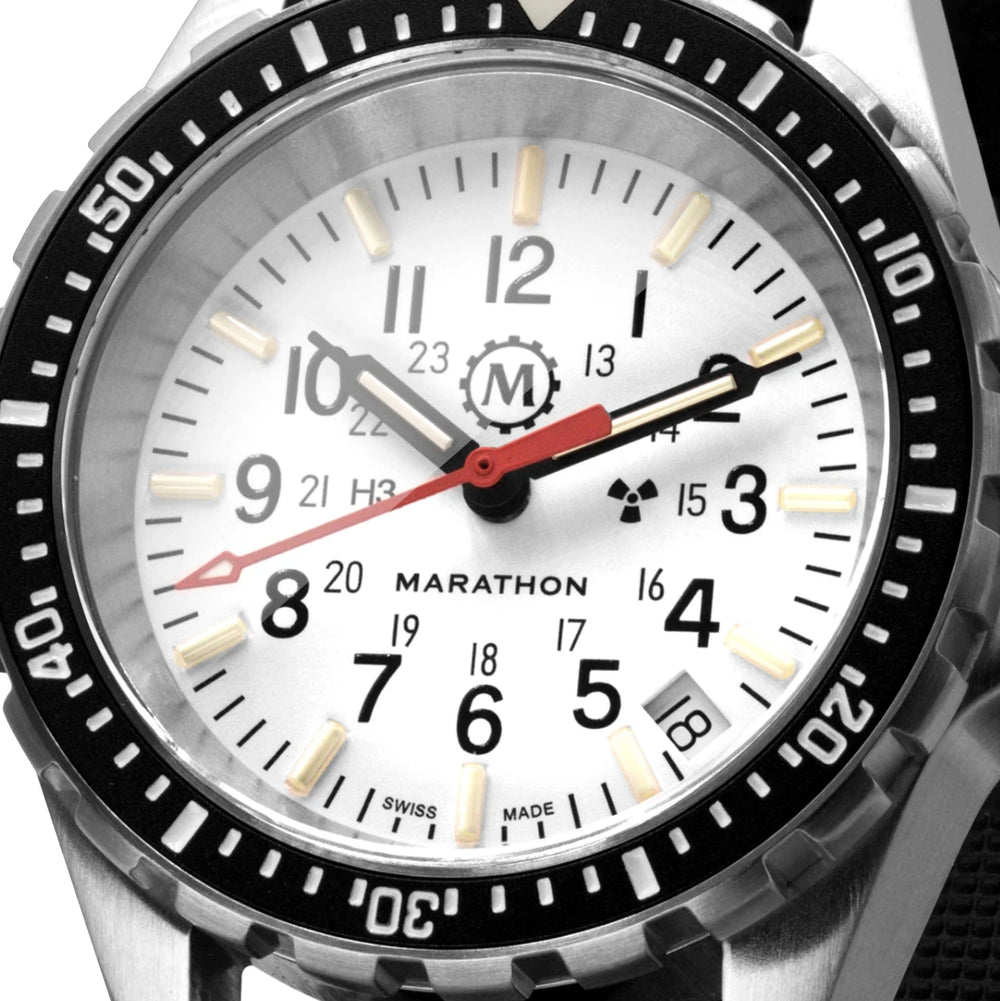MSAR® Arctic Edition Tritium Diver's Quartz Type II 36mm - White on Rubber Strap