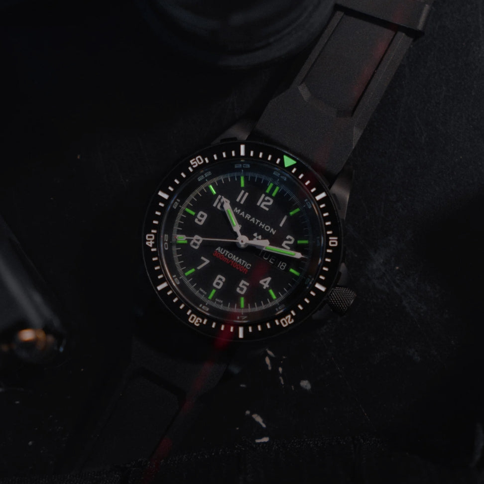 JDD® Standard-Issue Diver's Automatic Type II 46mm - Anthracite on Rubber Strap