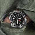 JSAR® Red Maple MaraGlo Diver's Quartz Type II 46mm - Black on Bracelet