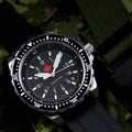 JSAR® Red Maple MaraGlo Diver's Quartz Type II 46mm - Black on Rubber Strap