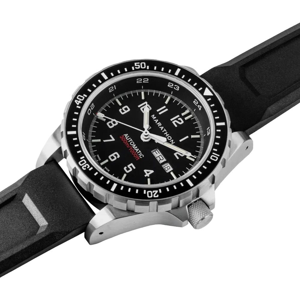 JDD® Standard-Issue Diver's Automatic Type II 46mm - Black on Rubber Strap