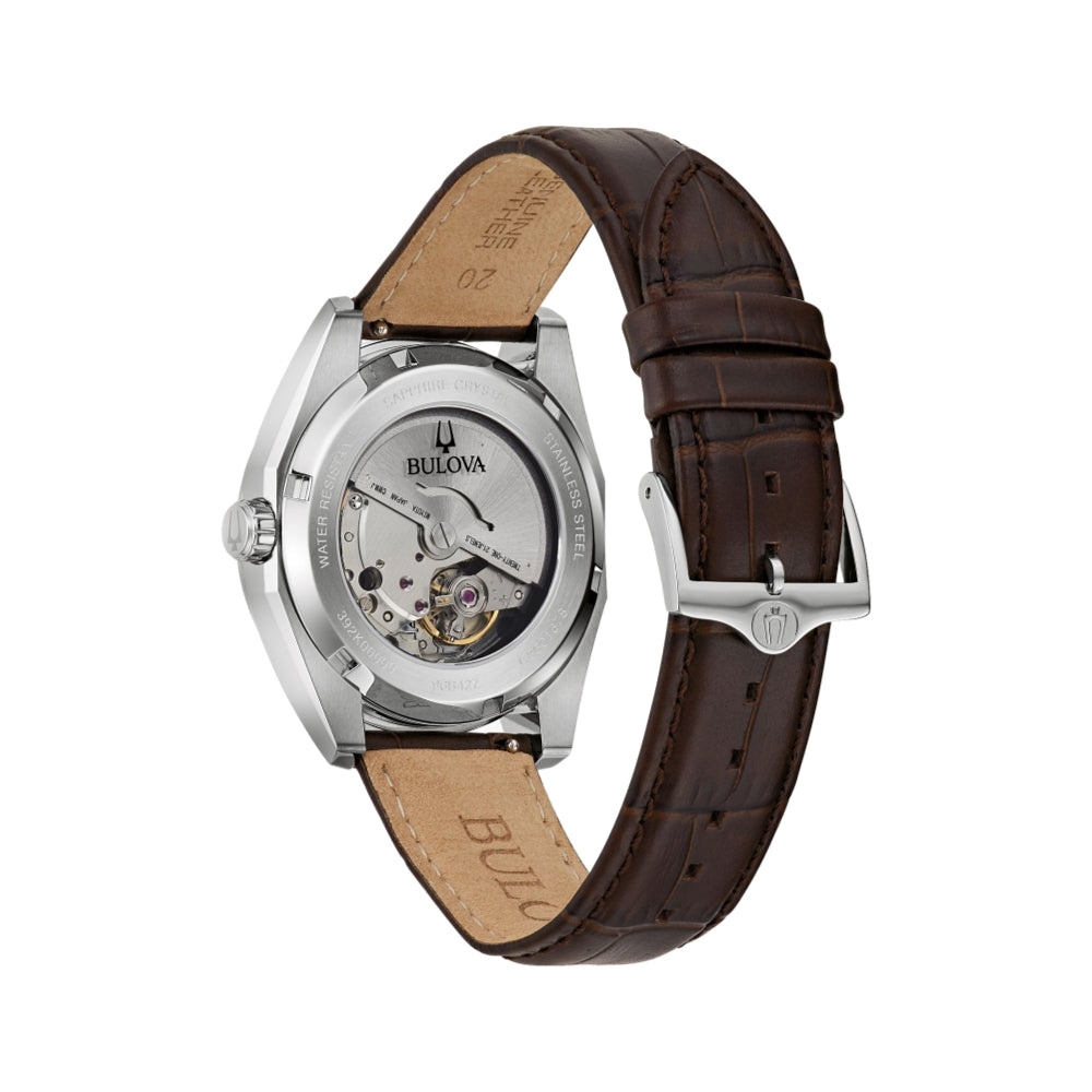 Surveyor 39mm - Green on Leather Strap