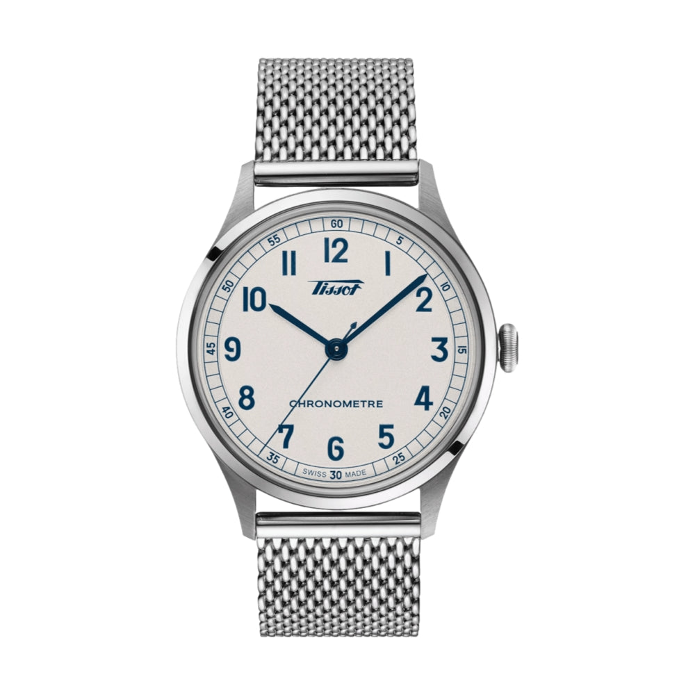 Heritage 1938 COSC 39mm - Silver on Leather Strap and Stainless Steel Bracelet