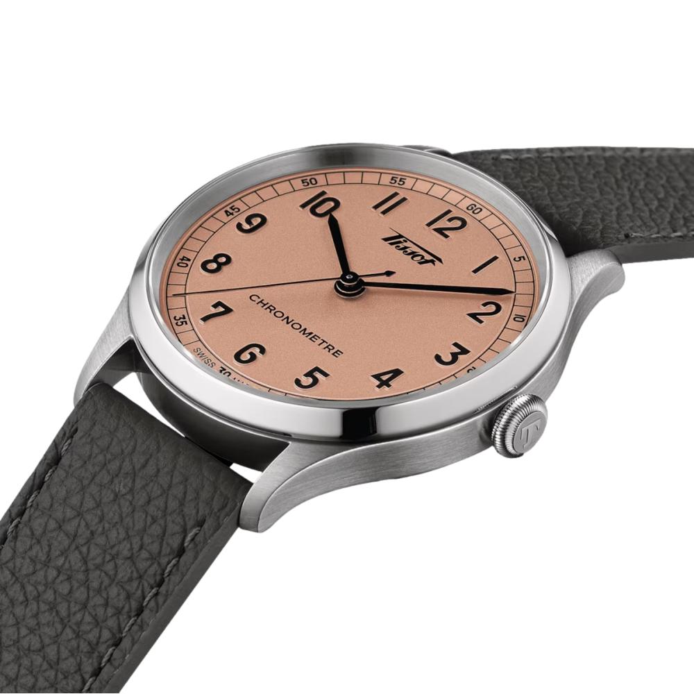 Heritage 1938 COSC 39mm - Salmon on Leather Strap