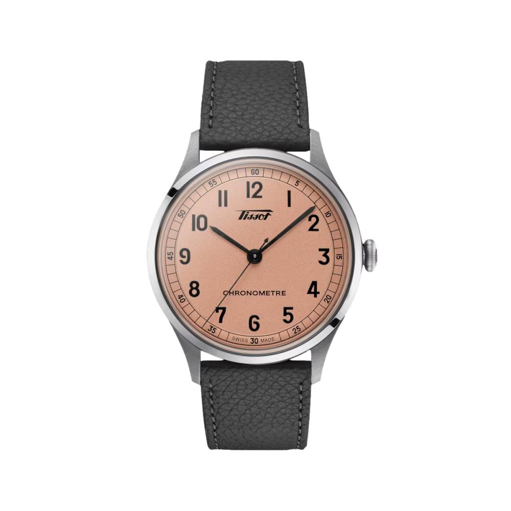 Heritage 1938 COSC 39mm - Salmon on Leather Strap