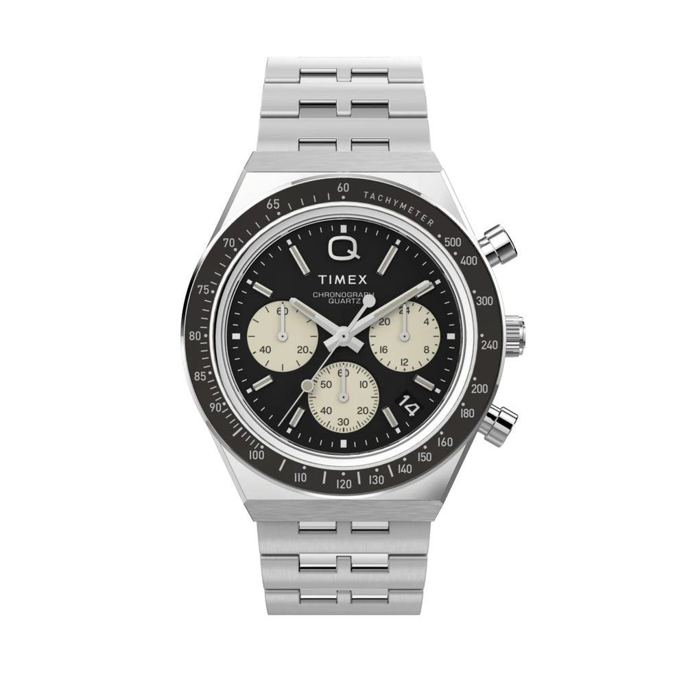 Q Timex Chronograph 40mm - Black on Bracelet