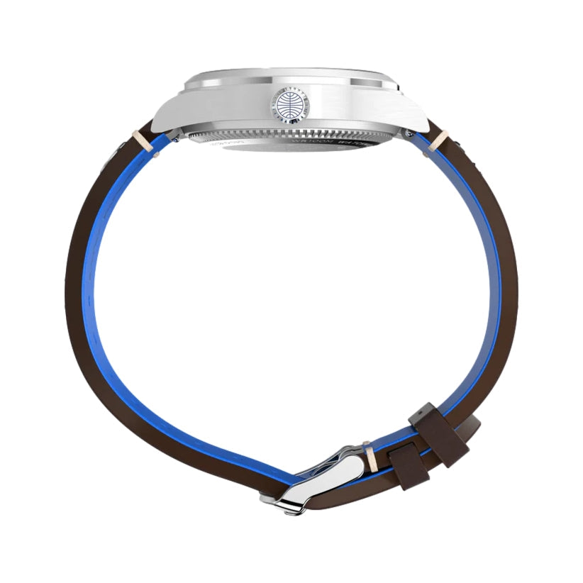 Waterbury GMT x Pan Am® 39mm - Blue on Leather Strap