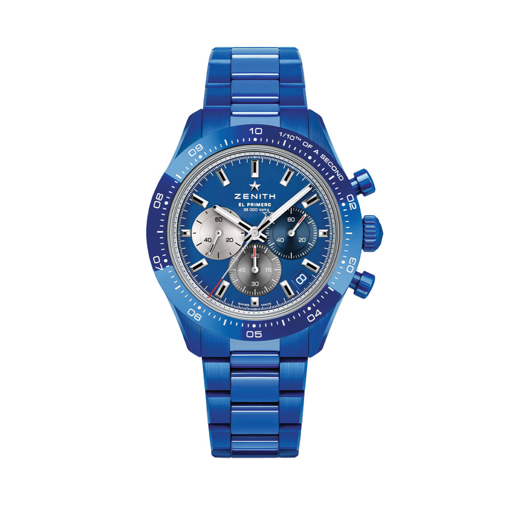 Chronomaster Sport 160th Anniversary Edition Ceramic 41mm - Blue on Bracelet w/ Extra Rubber Strap