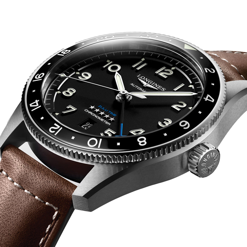 Spirit Zulu Time 42mm - Black on Leather Strap