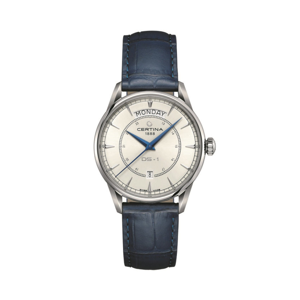 DS-1 Day Date 40mm - White on Leather Strap