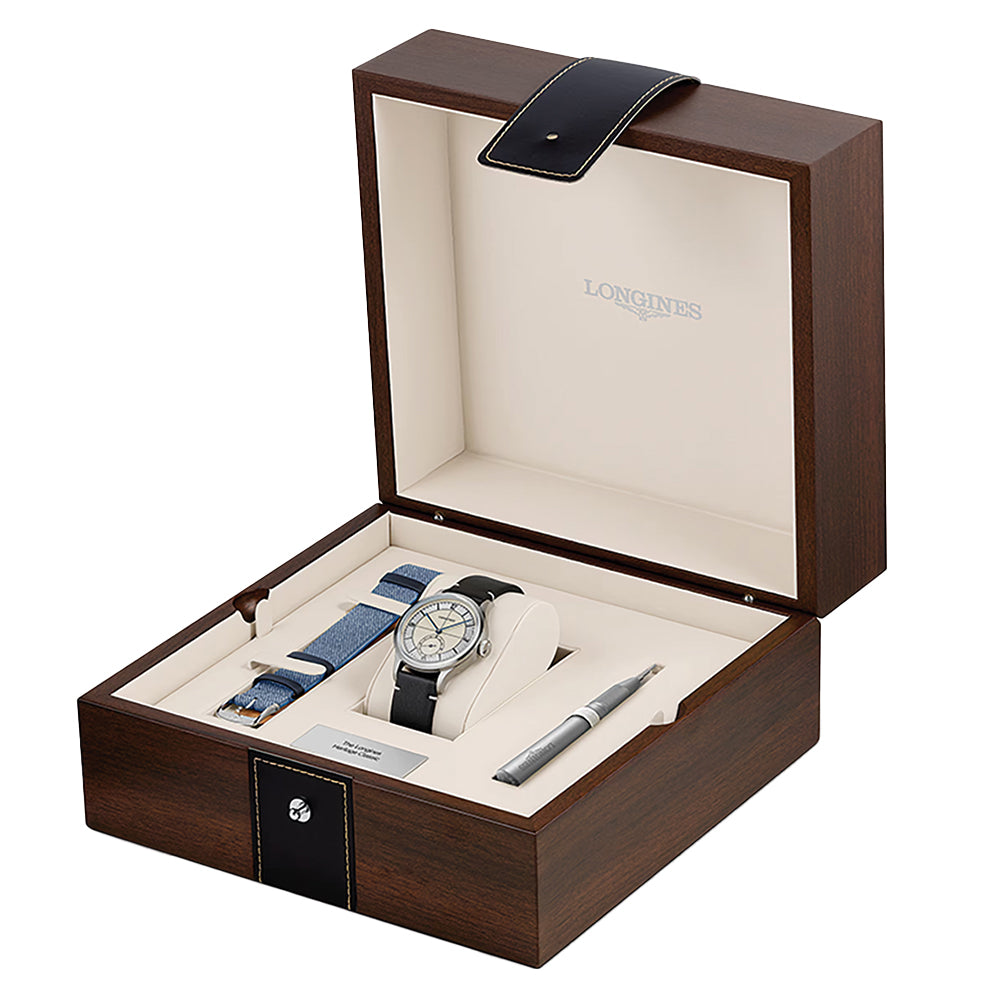 Heritage Classic Sector Dial 38.5mm - Silver on Leather Strap