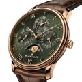 Villeret Perpetual Calendar Red Gold 40.3mm - Green on Leather Strap