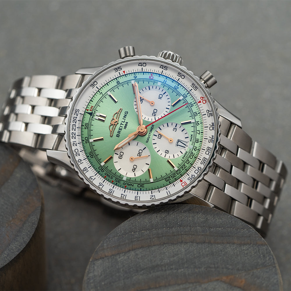 Navitimer B01 Chronograph 41mm - Mint Green on Leather Strap