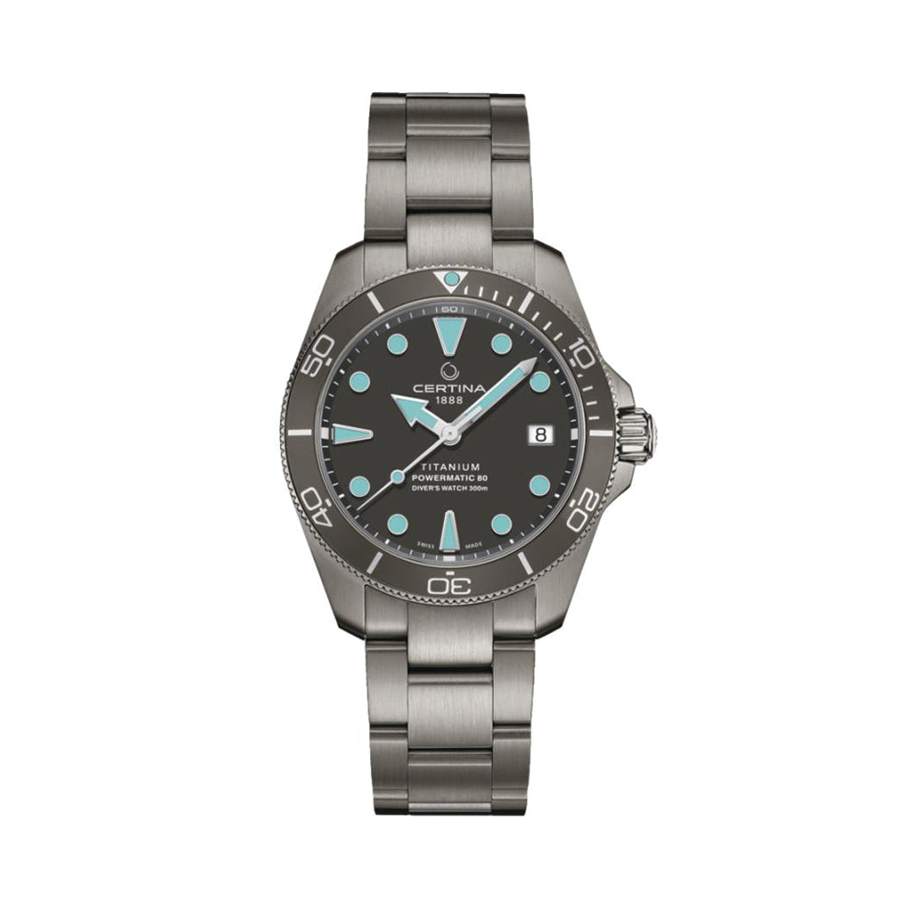 DS Action Diver Powermatic 80 Titanium 38mm - Grey on Bracelet