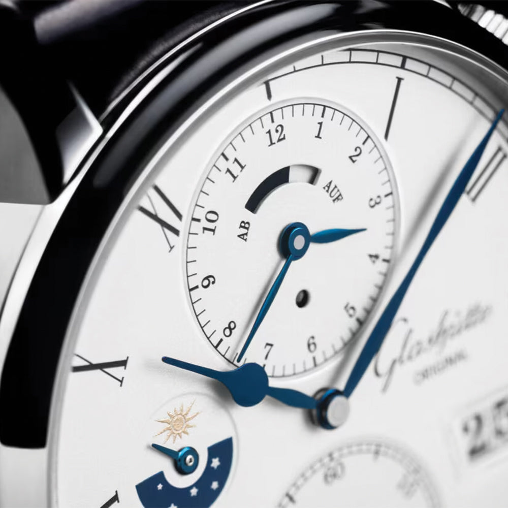 Senator Cosmopolite Automatic White Gold 44mm - Silver on Leather Strap