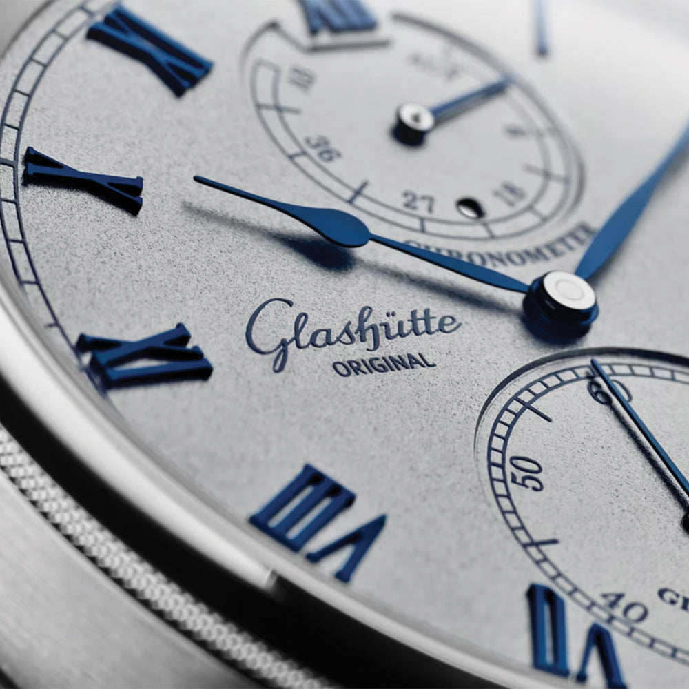 Senator Chronometer Manual Winding White Gold 42mm - Silver on Leather Strap