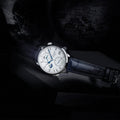 Senator Cosmopolite Automatic White Gold 44mm - Silver on Leather Strap